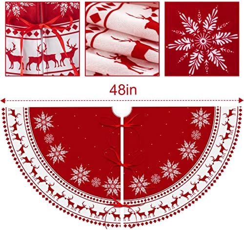 חצאית עץ חג המולד 48 אינץ 'חצאית עץ אייל פתית שלג גדול