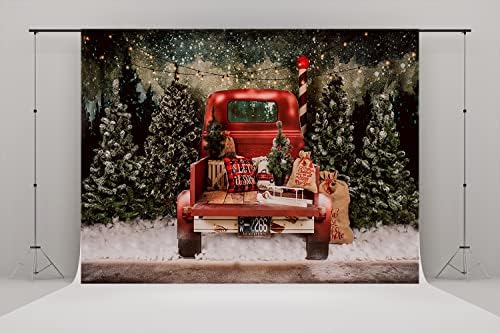 20x10ft חג המולד שמח סטודיו סטודיו רקע אדום עץ חג המולד אורות זוהר רקע שלג רקע חג המולד מקלט קיר קישוט קיר ציוד תמונות