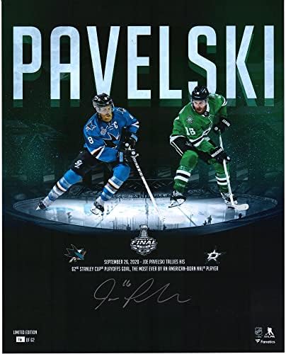 ג'ו פאבלסקי דאלאס סטארס חתימה בתצלום מסוגנן של 16 x 20 - מספר 16 של מהדורה מוגבלת של 62 - תמונות NHL עם חתימה
