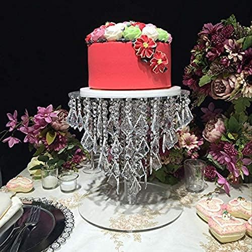 אלגנטי אור יוקרה סגנון שקוף קריסטל אקריליק דוכן עוגה, מתאים לחתונה / מסיבה / אירוע / תצוגה, 13.77 סנטימטרים