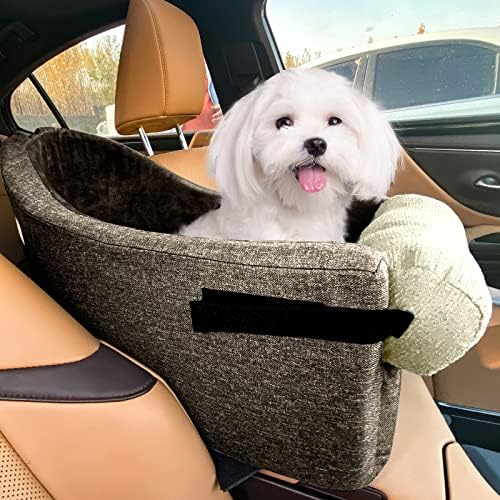 כלב מושב לרכב משענת יד לחיות מחמד רכב בוסטרים רכב מושב כלב מושב מכונית, התיכון קונסולת גור רכב מושב עבור קטן כלב 3-8 קילו