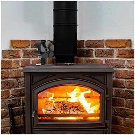 5 להבי חום מופעל תנור מאוורר שחור אח יומן עץ צורב שקט בית אח מאוורר יעיל חום הפצה