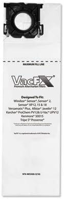 סינון APC VACFX VFXW15300310 שקיות פילטר ואקום מיועדות להתאים לחיישן ווינדזור S/S2/XP/Veramatic Plus, 100/CT