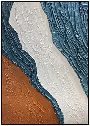 ציורי שמן על בד מצויר ביד-מופשט קיר אמנות ציור שמן על בד מודרני מינימליסטי מופשט צבע דקורטיבי ציור תה חום ציור שמן לסלון, 150 על 200 סמ