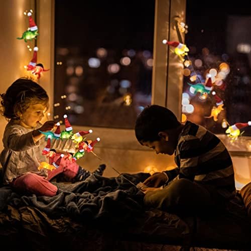 DEKIKA מעודן מתנות דקורטיביות לחג המולד, אורות מיתרי דינוזאור LED, אורות נושא פיות המופעלים על סוללה אורות מיתרים לחג המולד ילדים מתנה