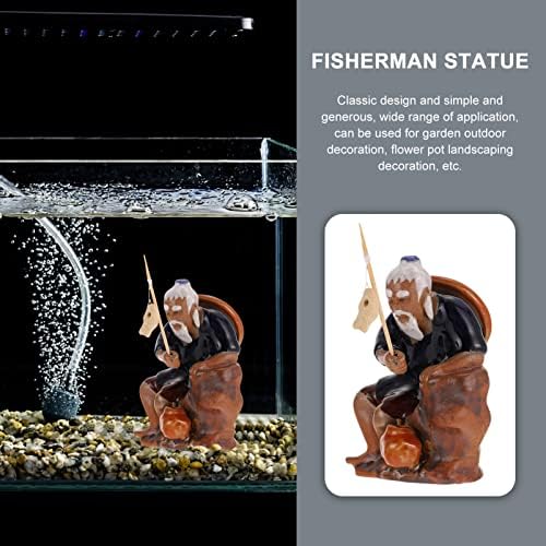 קיסנגל 3 יחידות תמונה דיג אבזרי דגי שולחן עבודה מיני דייג רכב צלמיות קישוט קרמיקה צלמית מיקרו שחור דקור עבור פסל עציץ אקווריום מעטרים