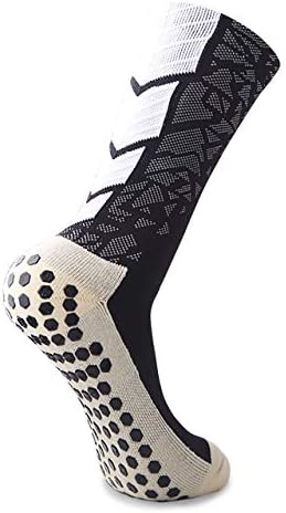 גרבי ספורט אחיזה אנטי להחליק גרביים שחור / לבן - גרביים אתלטים לגברים נשים - אידיאלי לכדורגל / כדורגל / כדורסל