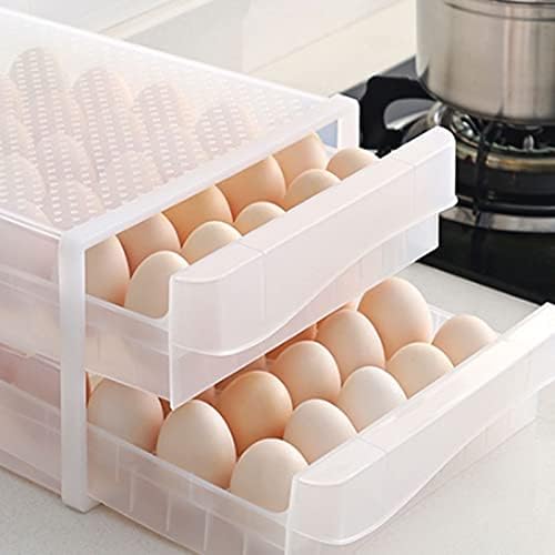 אלונסף הצהריים קופסות פלסטיק ביצת אחסון תיבת למטבח, שכבה כפולה ביצת מגש,יכול להחזיק 60 חתיכות