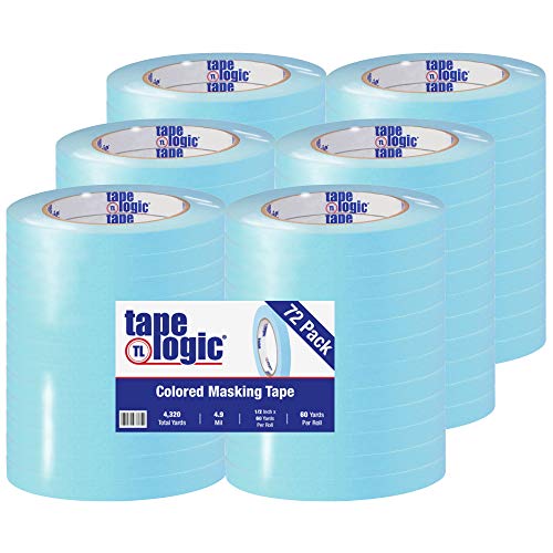 קלטת Logic® קלטת מיסוך צבעונית, 4.9 מיל, 1/2 x 60 yds, כחול בהיר, 72/מארז