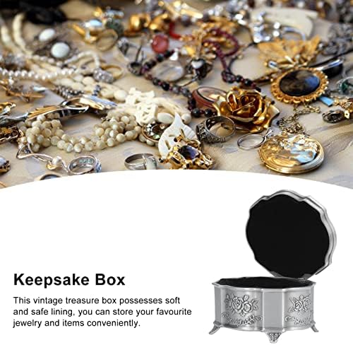 Jopwkuin מארגן אוצר קופסת מזכרת, תכשיטים וינטג 'תיבת תכשיטים עמידה בעמידה עם רירית רכה לנשים לבנות לעיצוב בית לחתונה